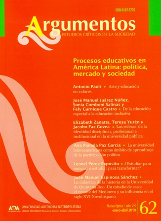 					Ver Núm. 62: "Procesos educativos en América Latina: política, mercado y sociedad"
				